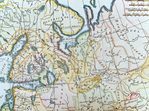 NORTHERN EUROPE RUSSIA 1780 RIGOBERT BONNE ANTIQUE MAP IN COLORS 18TH CENTURY - Picture 6 of 8