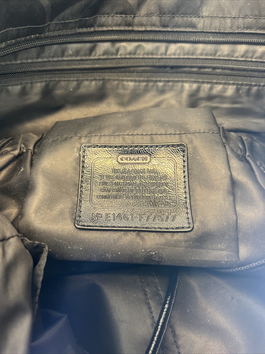 Coach Black Signature Nylon Diaper Bag Tote Bag F77577