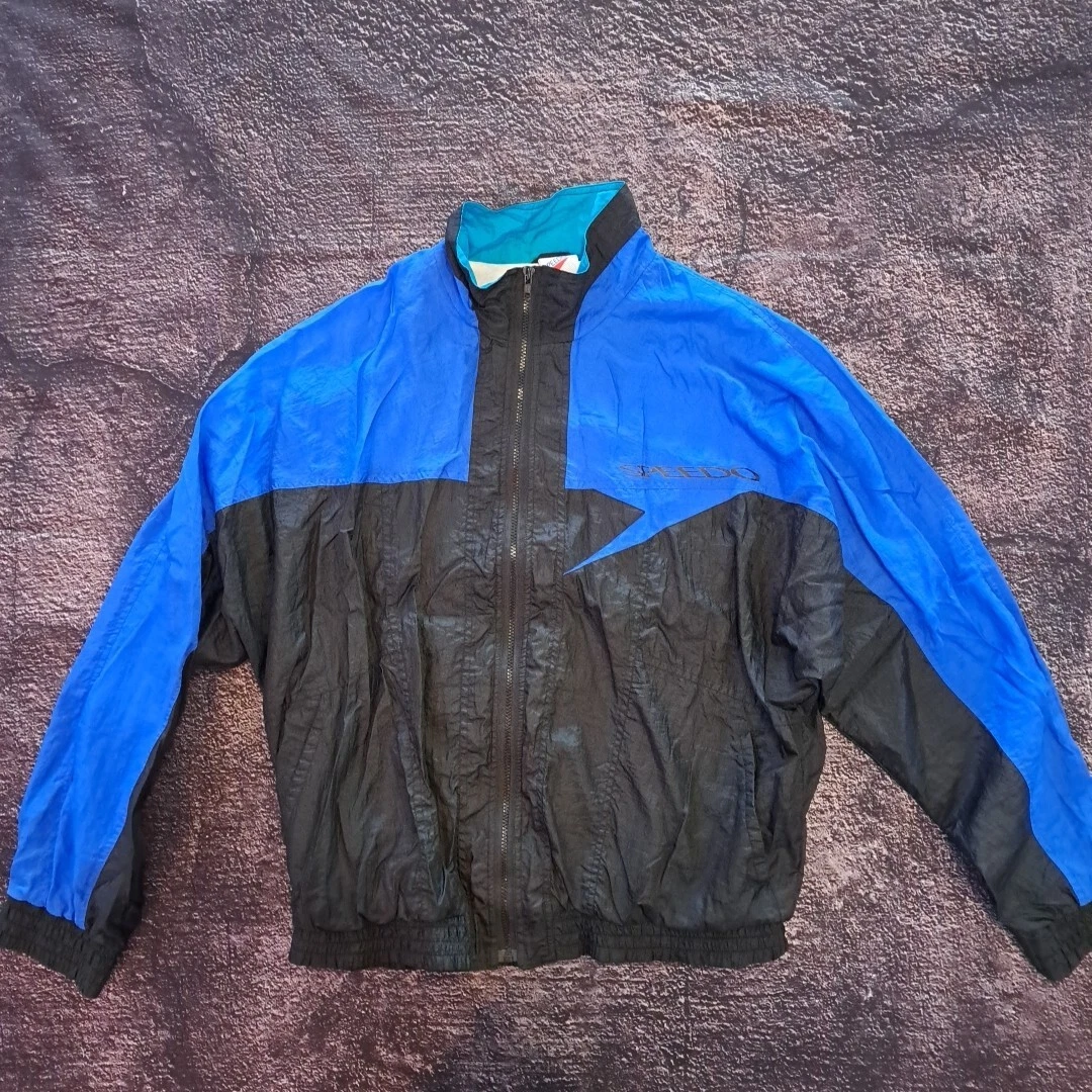 Vintage Speedo Mens Windbreaker Large Blue Perfect