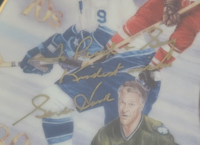 Gordie Howe Power Play Signed 1992 Gartlan USA Ceramic Plate With Frame - Image 3 of 4