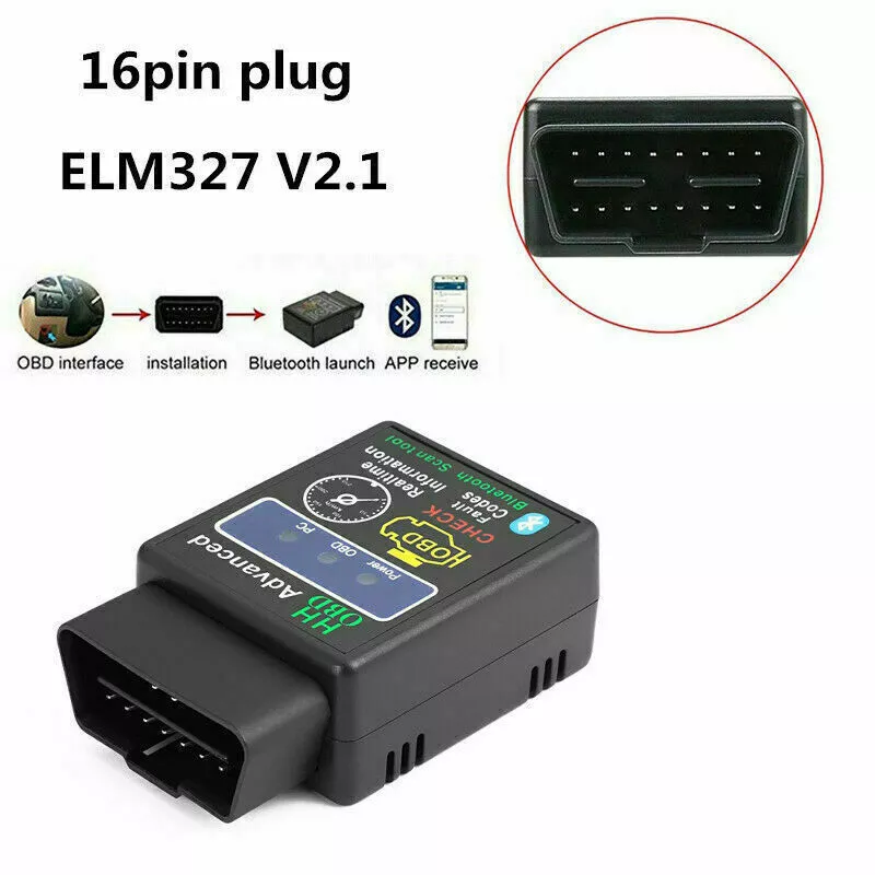 ELM327 V2.1 Bluetooth OBD2 Car Fault Diagnostic Tool - Black