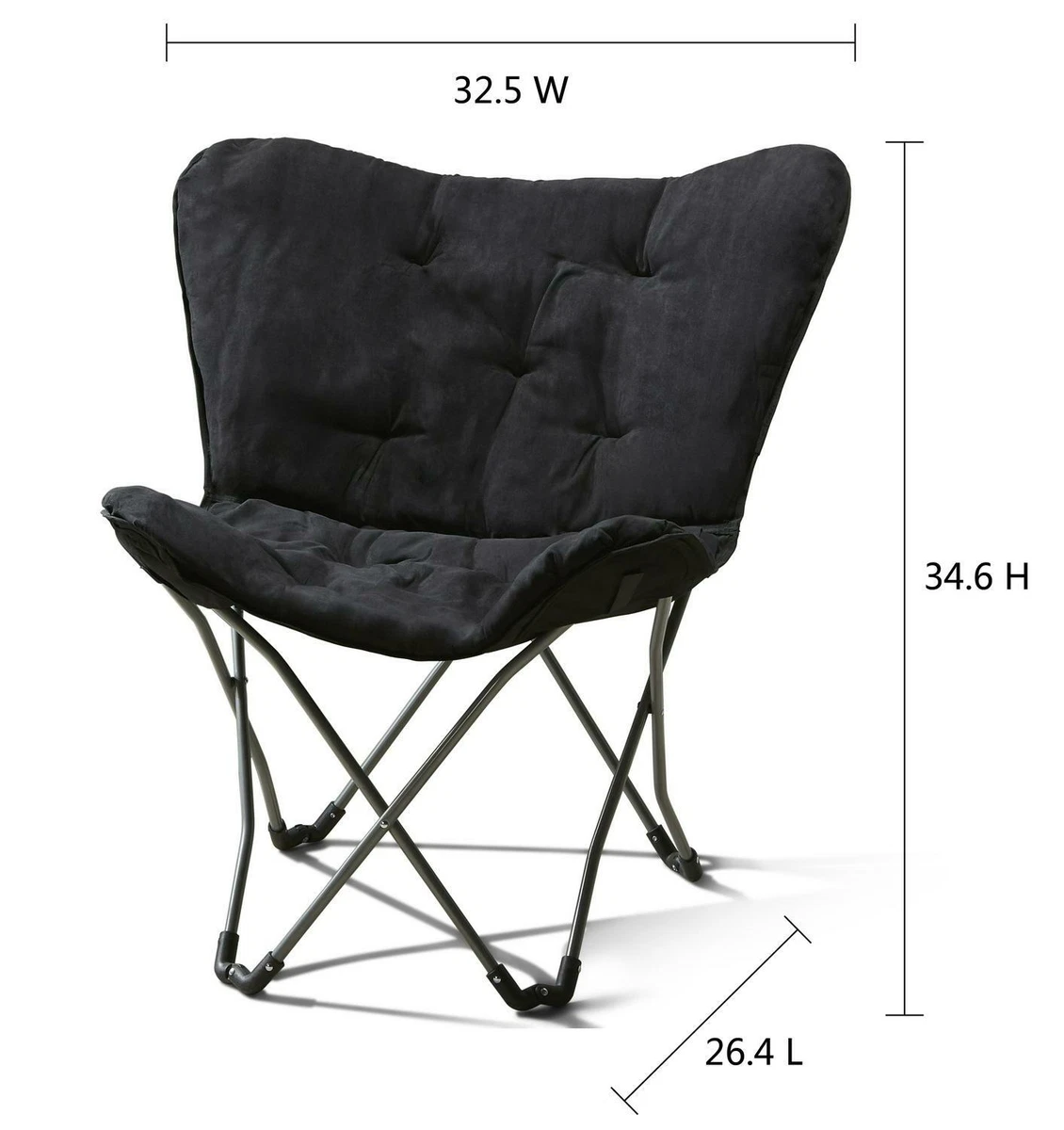 Soft Folding Butterfly Chair Portable Faux Fur Microsuede Cushion