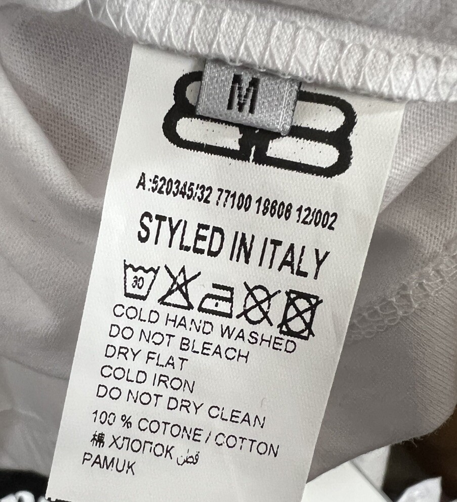 BALENCIAGA White Cotton BB Logo Print Oversized Crew Neck T