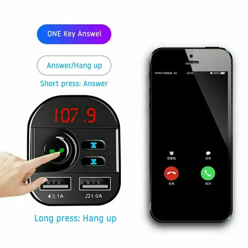 Bluetooth FM Transmitter Wireless Adapter MP3 Radio Car 2-Port USB Charger - Picture 5 of 24