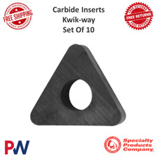 Spc Performance Carbide Inserts Set Of 10 For Kwik-way Lathe Models 80210 Spc Performance Carbide Inserts Set Of 10 For Kwik-way Lathe Models 80210