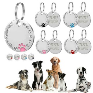 Personalised-ENGRAVING-Dog-ID-Cat-ID-Name-Bling-Tag-Puppy-Pet-ID-Tags