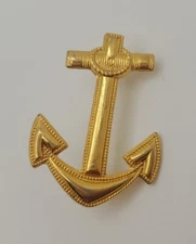 Goldtone Anchor Pin Decorative Brooch Pinchback