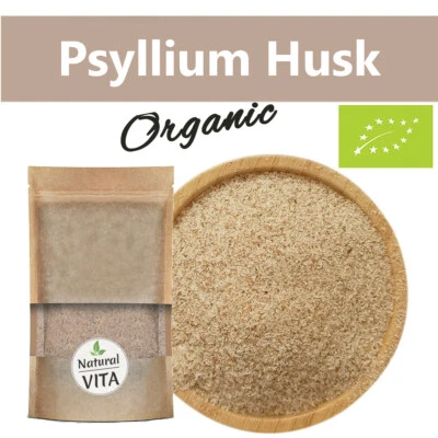 Certified Organic Psyllium Husk 100% PURE & NATURAL Soluble Fibre No GMOs Vegan