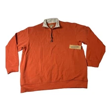 WearGuard Sweatshirt Men's XL Orange 1/4 Zip Collar Pullover With Pockets