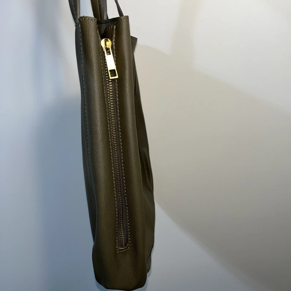 Bolso de Hombro Minimalista Boho Slouchy By Anthropologie Bolso de Mano Verde Imitación Cuero Foto 4 de 4