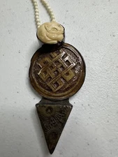 Amy Kahn Russell AKR Multi Stone Brooch Pendant Carved Cat Geometric Carving SEE