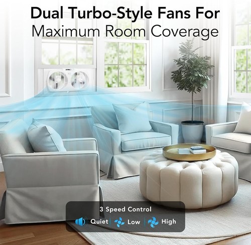 Lightweight 9 Inch Window Fan - Adjustable Speed, Perfect for Bedrooms & Offices - Picture 5 of 10