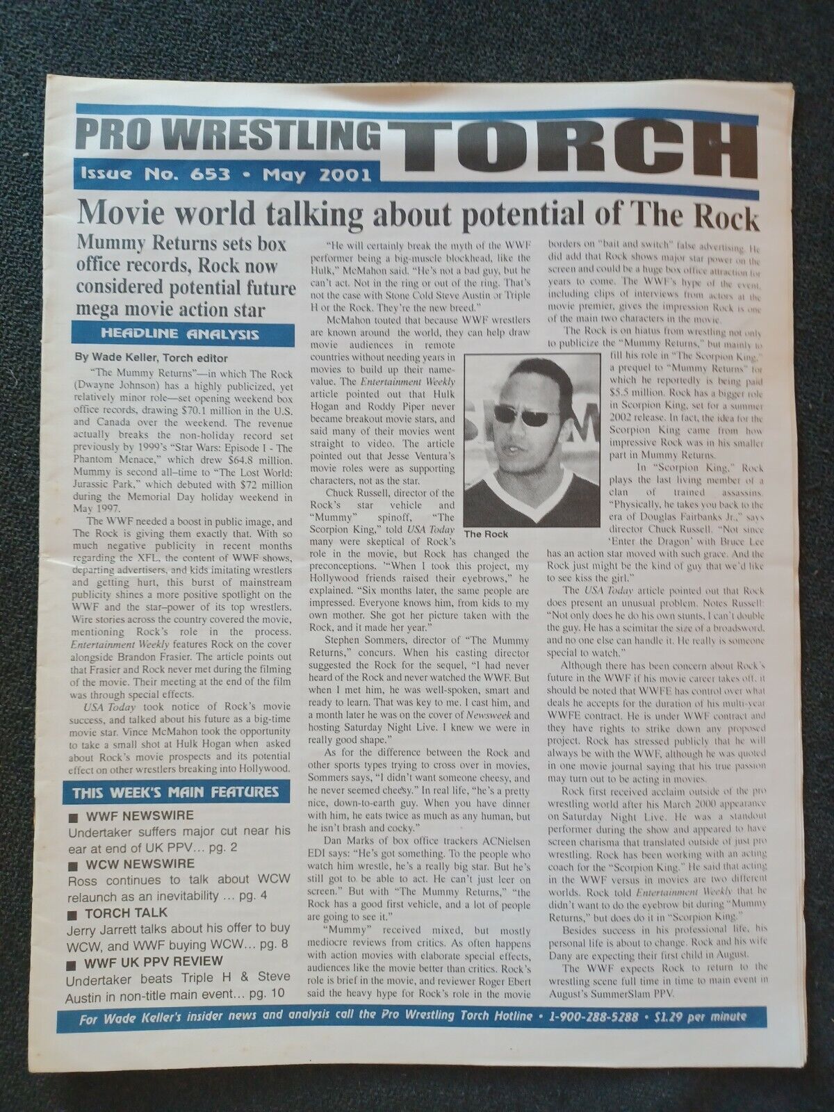 💥2️⃣0️⃣0️⃣1️⃣ Pro Wrestling Torch Fanzine May #653 WWF The Rock Mummy  Hollywood