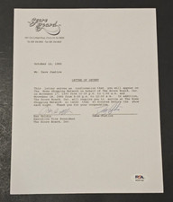 Contrato de red de compras en el hogar firmado por David Justice 1993-A'S-BRAVES-YANKEES-PSA