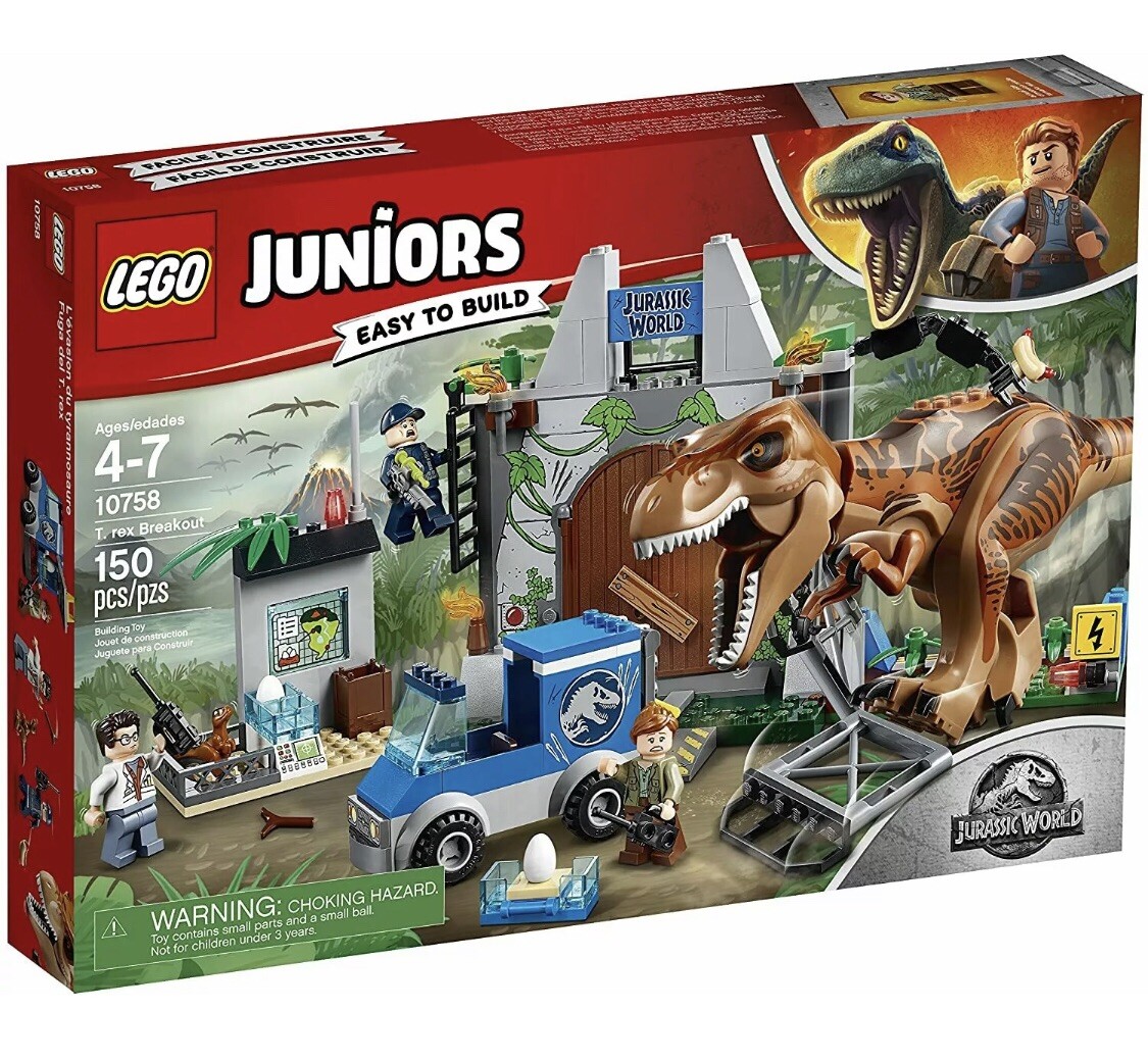 Lego Jurassic World Junior T-Rex Breakout 10758 Age 4+ Retired New