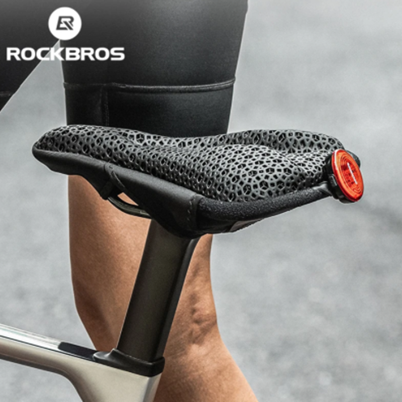 ROCKBROS 3D Printing Bike Saddle Cover Hollow Anti-Slip Soft Bicycle Seat  Cover