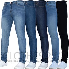 Mens Super Stretch Spray On Tight Denim Skinny Designer Branded Jeans Pants Size