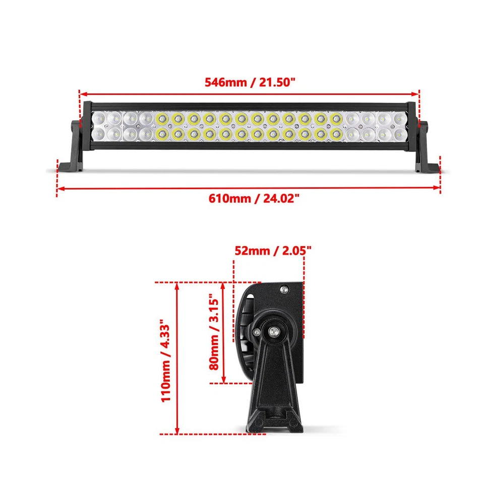 22" 280W  LED Work Light Bar Spot Flood Driving Offroad Truck UTV Fog 20/24" - Image 2 of 4