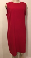 J. Jill Shift Dress Red Sheath Knee Length Sleeveless 10 EUC