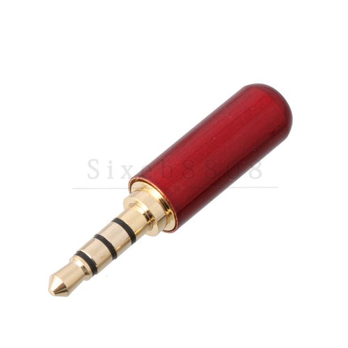 10PCS 3.5mm 4 Pole Male Repair Headphone Jack Plug Metal Audio Soldering Red - Picture 2 of 5
