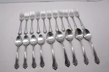 Oneida Ltd 1881 Rogers True Rose Arbor Rose Stainless Spoon Fork Flatware Lot