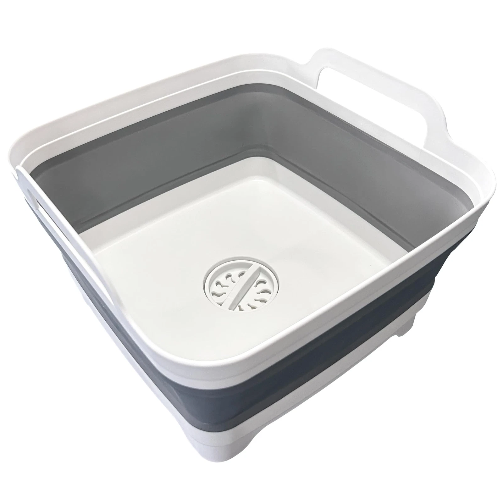 9L Collapsible Dish Pan Draining Plug and Carry Handles