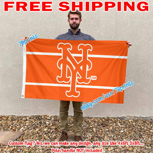 Deluxe New York Mets Team Logo Flag Banner 3x5 ft Fan Home Decor MLB