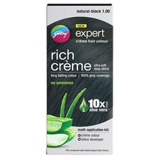 Godrej Expert Rich Cr me Hair Colour for Women  Men   NATURAL BLACK Shade 1.00