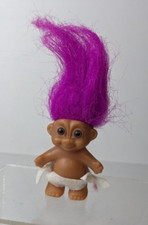 Vintage Russ Troll 2   height of Purple Hair Brown Eyes diaper baby 18345 90s