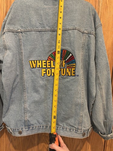 Vtg Wheel of Fortune Promo Denim Trucker Jacket Mens L Blue 90s - Picture 11 of 19