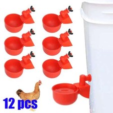 12PCS Chicken Watering Cup Automatic Filling Waterer Poultry Drinking Bowl New