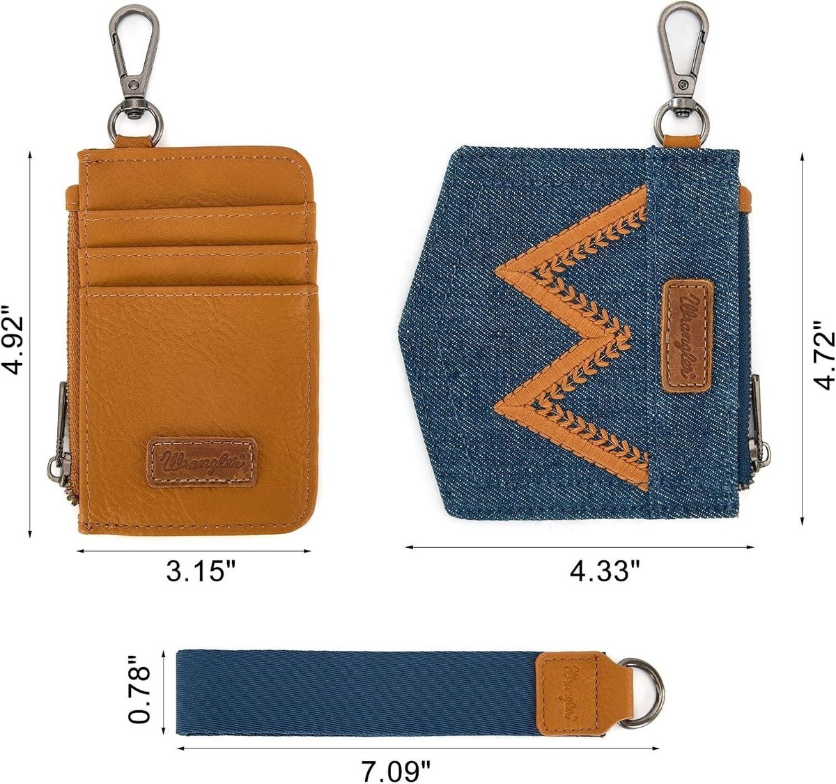 Montana West Wrangler Keychain Wristlet Wallets for Women WG367-W119LBR View 2