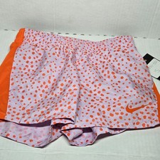 Nike Girls Dri-fit 10k2 Brief Lined Active Training Shorts Doll Rush Orange Sz S