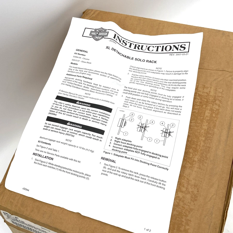 Bagageiro traseiro Harley 53512-07 preto solo fabricante de equipamento original armazenamento 04-22 Sportster GG - Imagem 3 de 4