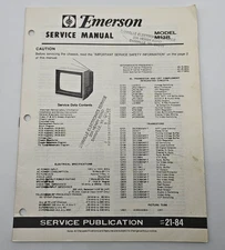 Emerson M13R Service Repair Manual Technical Diagrams For Vintage Television TV