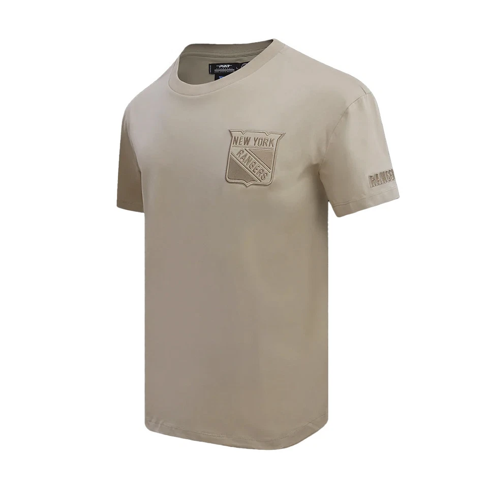 Camiseta Pro Standard NHL New York Rangers Para Hombre Taupe Neutro CJ Cuello Redondo Foto 2 de 4