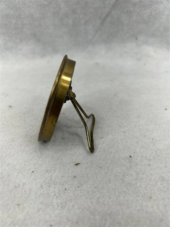 古董相框立式画架椭圆形 2.5 x 2 黄铜金属维多利亚时代 19 世纪 90 年代  — 第 3/4 张图片