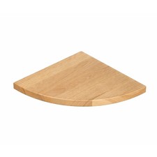 Solid Oak Corner Shelf Wall Mounted 90° Floating Shelf with Cable Hole Rustic