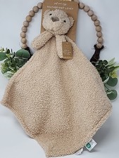 NWT Levi  Emmie Infant Natural Tan Teddy Bear Baby Lovey Feather Knit Plush Toy