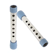 1 Pair Lightweight Walker Tube Replacement Legs With Rubber Tip For Stability