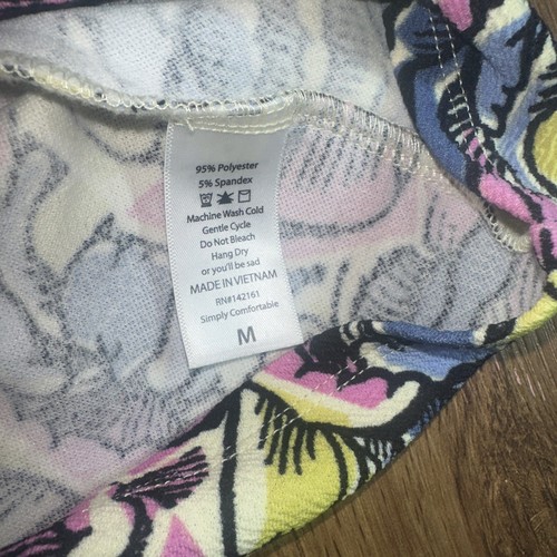 Lularoe Amelia Dress M Loud Colorful Retro Floral Art Crepe - Picture 4 of 5