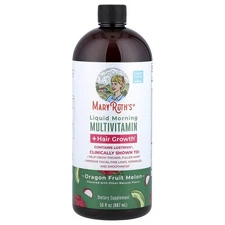 Liquid Morning Multivitamin + Hair Growth, Dragon Fruit Melon, 30 fl oz (887 ml)