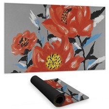 Begin Home Decor C1DM1424V03804 14 x 24 in. Floral Botanical Gray Desk Mat ...