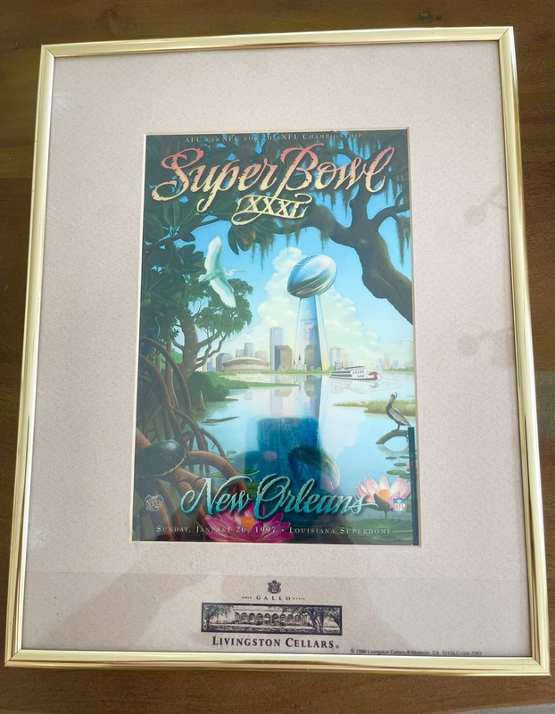 NFL Poster Framed Super Bowl 31 XXXI Theme Art Print 1134 Packers Patriots 1997