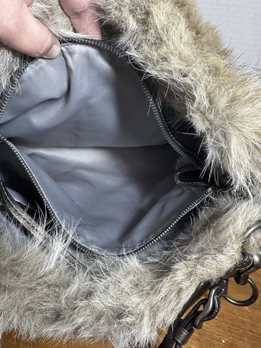 Coach Hampton Ski Fur XL Hobo Bag Purse 15980 Black Bronze Quilt Leather VTG Y2K - Picture 10 of 14