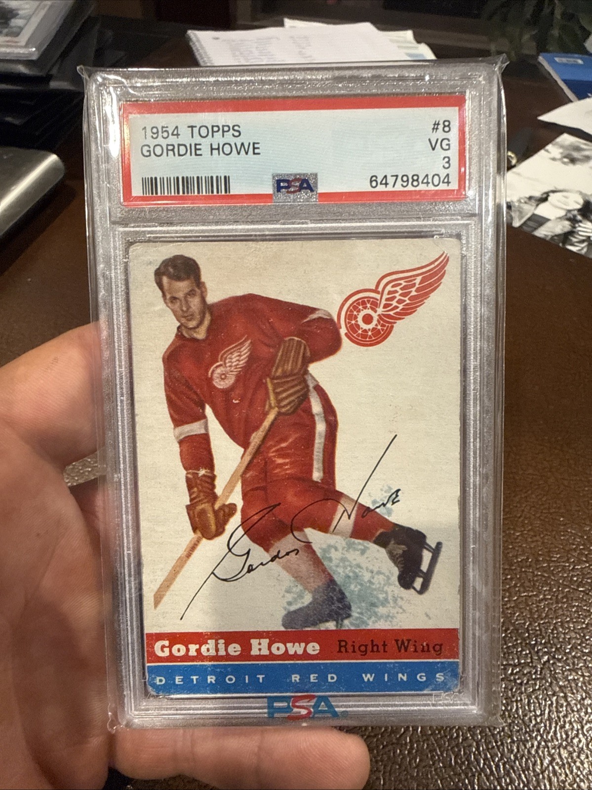 Gordie Howe #8 Hockey Cards 1954 Topps trading card — raw and PSA graded price guide