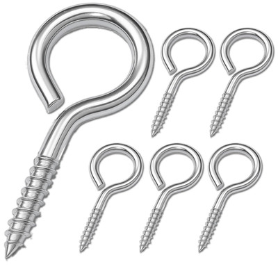 2.55 Inches Eye Screws  Eye Hooks, 6 PCS M6 Heavy Duty Screw Eye Bolts Load Bear