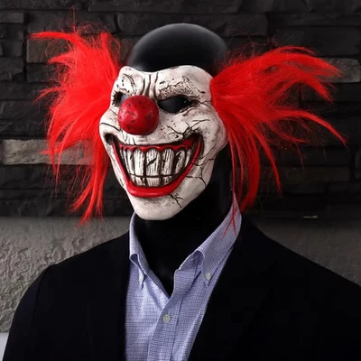 Twisted Metal Sweet Tooth Joker Maske Cosplay blutiges halbes Gesicht Clown Latex Masken