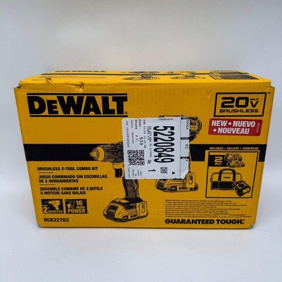New Dewalt DCK227D2 Brushless 2 Tool Combo Set DCK22702