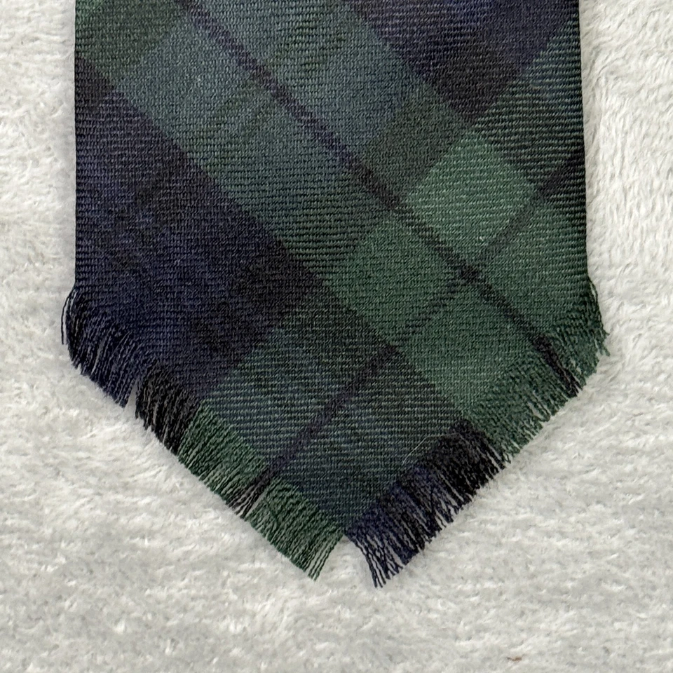 RRL Ralph Lauren Corbata Hombre Talla Única Negro Reloj Tartán Cuadros Lana Hecho a Mano Italia Foto 2 de 4